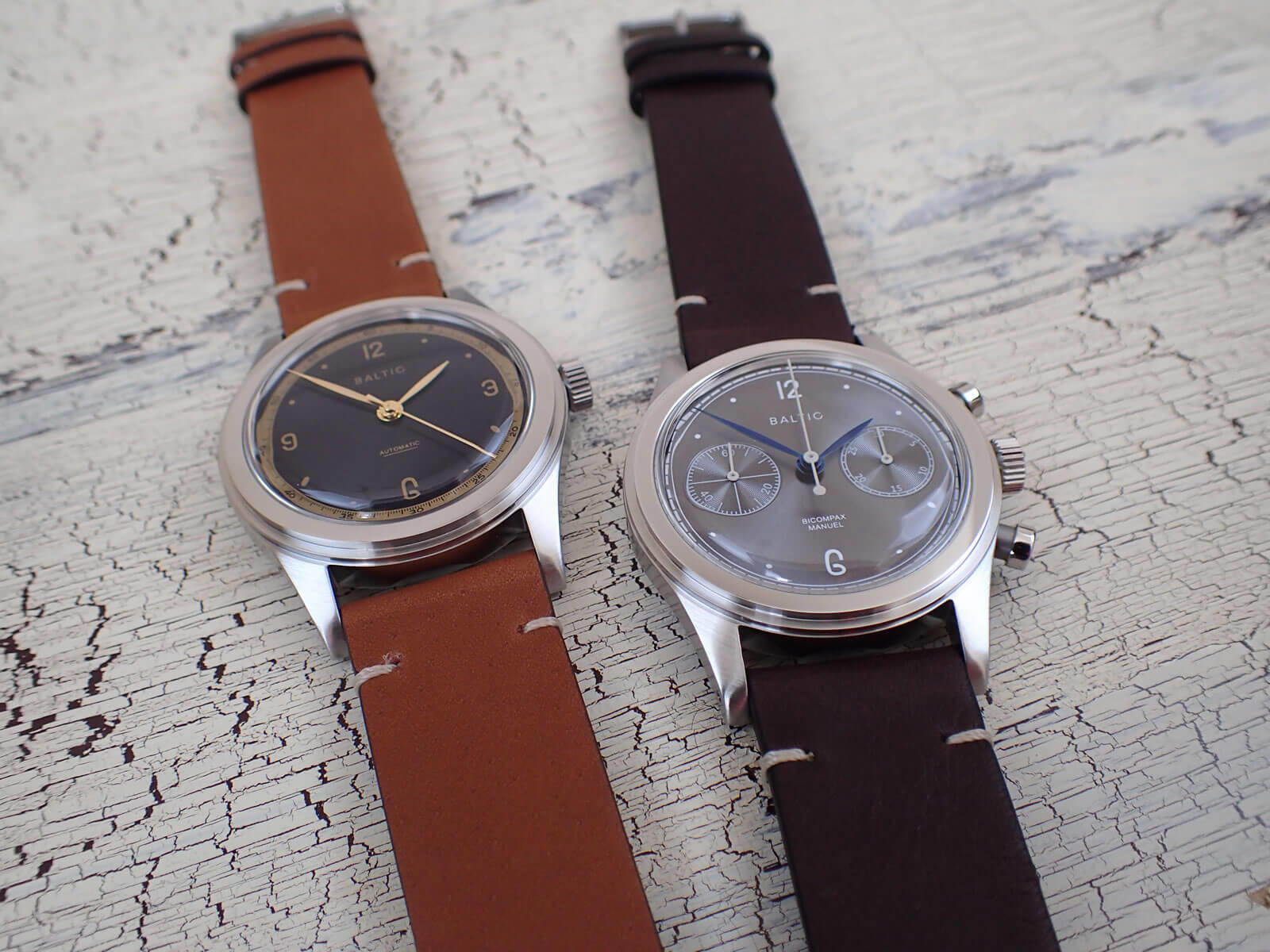 Baltic Watches「HMS 001 - Blue & Gold」&「Bicompax 001 - Slate Grey」